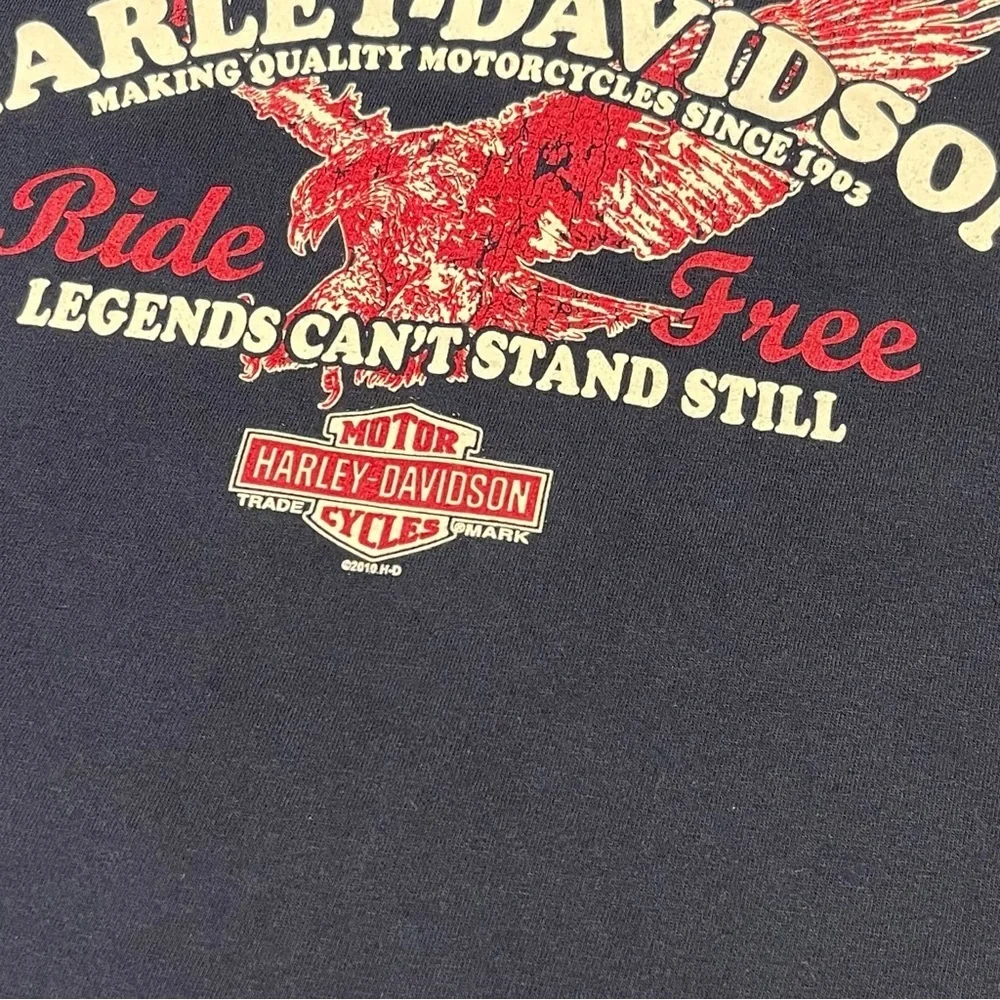 Vintage Harley Davidson Graphic 2010 Biker Grunge T-shirt - Picture 3 of 10